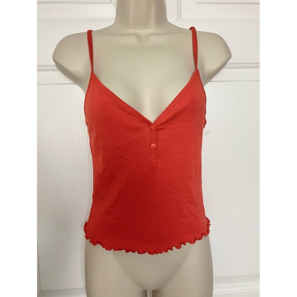 bp Tops - BP. Orange V-neck Ruffle Camisole